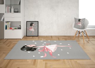 فرش دختر گل به دست