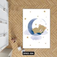 فرش خرس خوابیده روی ماه