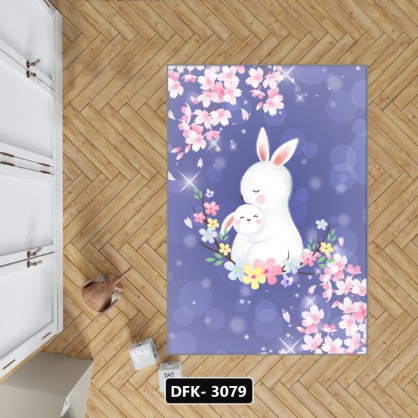 فرش خرگوش و حلقه گل