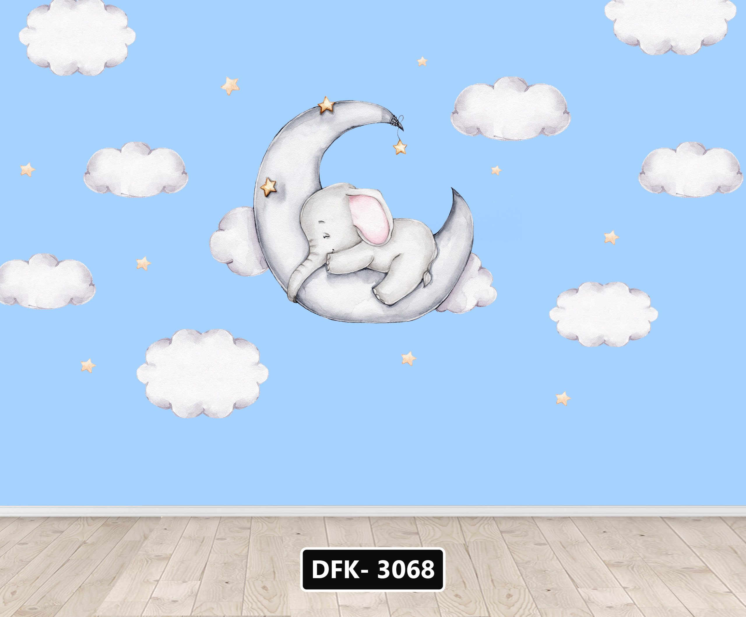 پوستر ابر و فیل روی ماه خوابیده