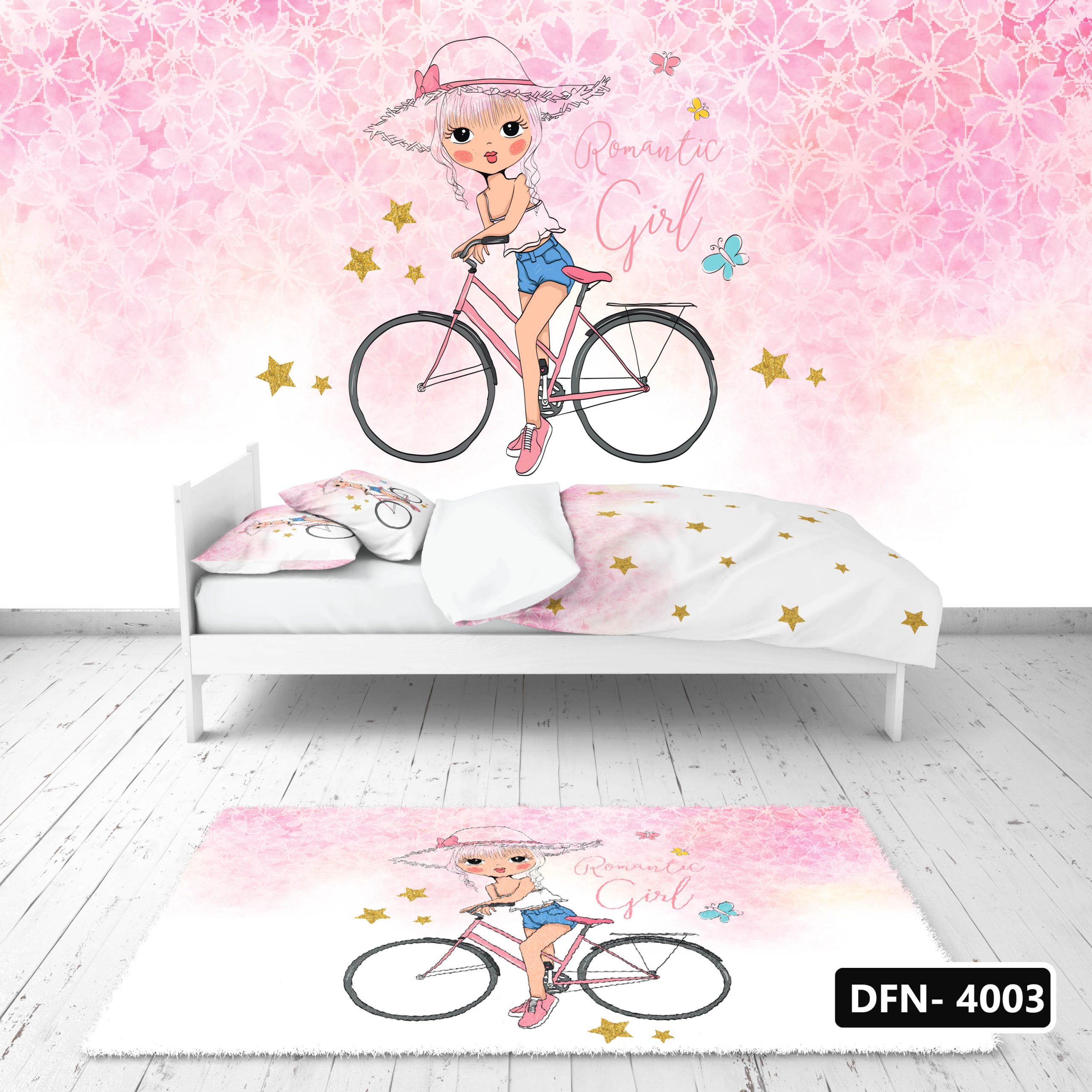 ست کامل اتاق کودک دختر و دوچرخه