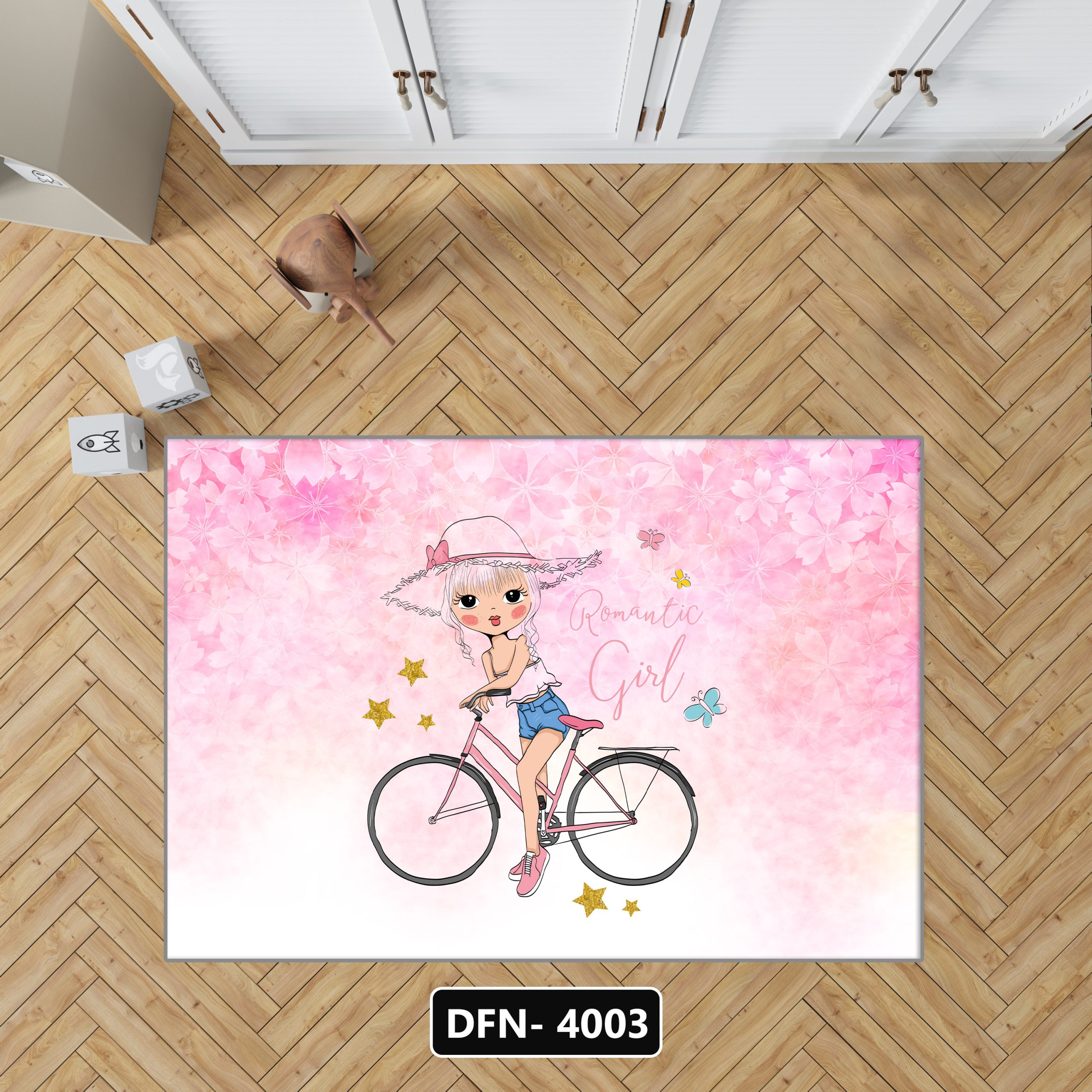 فرش دختر و دوچرخه
