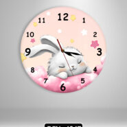 ساعت گرد خرگوش و ابر صورتی
